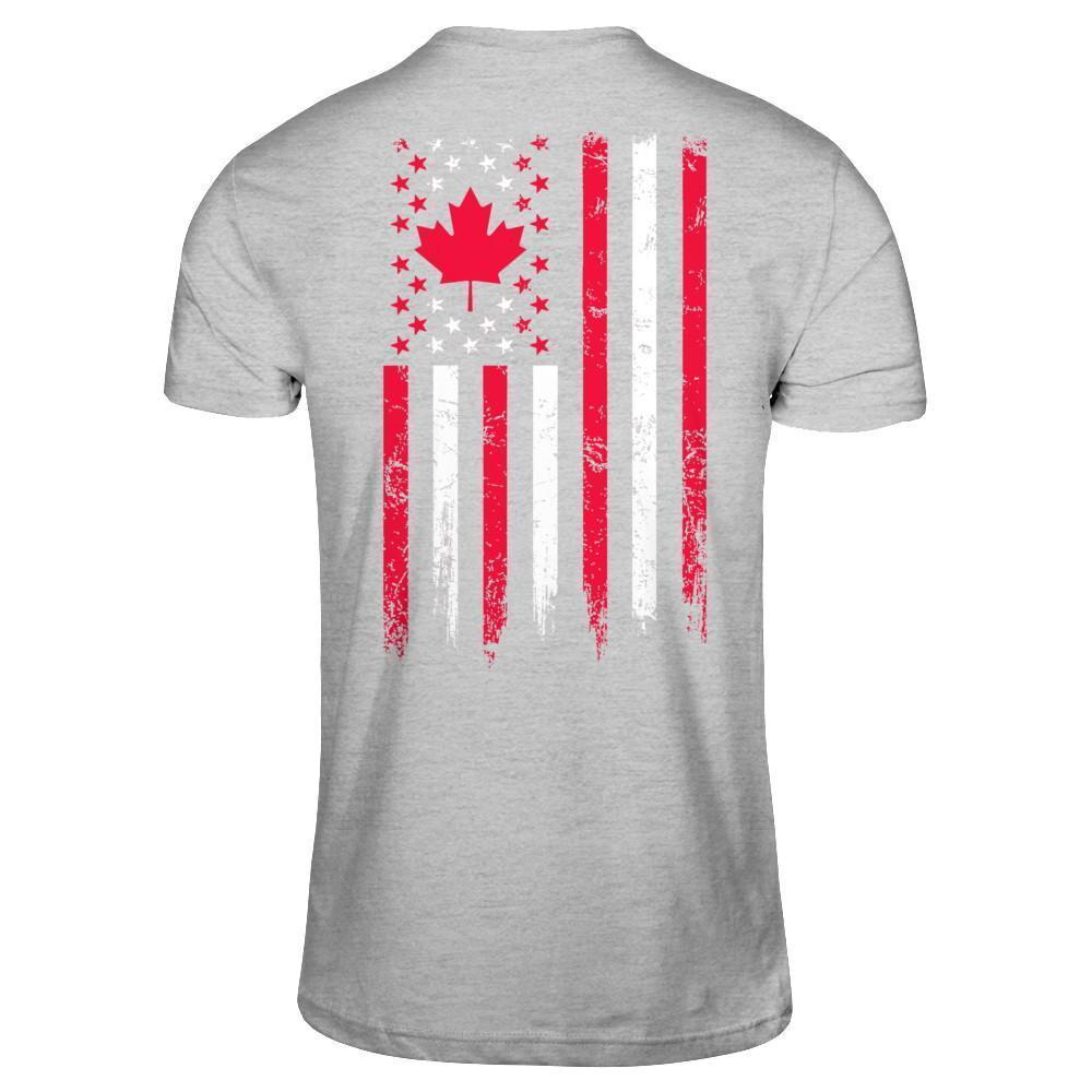 American Canadian Flag Canada Pride Heritage-T-Shirt & Hoodie-Premium T-Shirt-Heather Gray