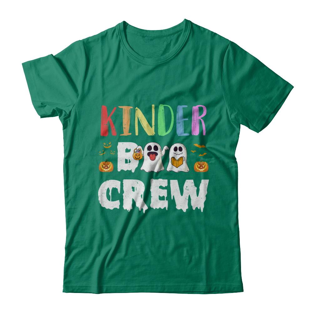 Cute Boo Crew Kindergarten Teacher Halloween-T-Shirt & Hoodie-Classic T-Shirt-Kelly Green