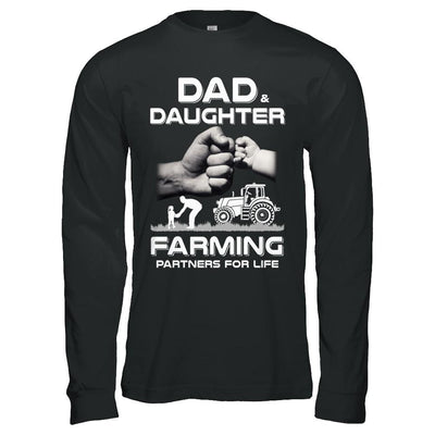 Farmer Dad And Daughter Farming Partners For Life Fathers Day-T-Shirt & Hoodie-Long Sleeve T-Shirt-Black
