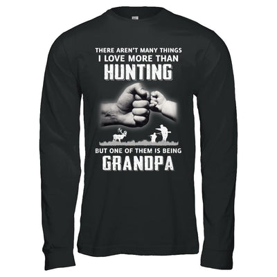 I Love More Than Hunting Being Grandpa Funny Fathers Day-T-Shirt & Hoodie-Long Sleeve T-Shirt-Black