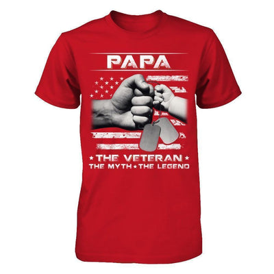 Papa The Veteran The Myth The Legend-T-Shirt & Hoodie-Classic T-Shirt-Red