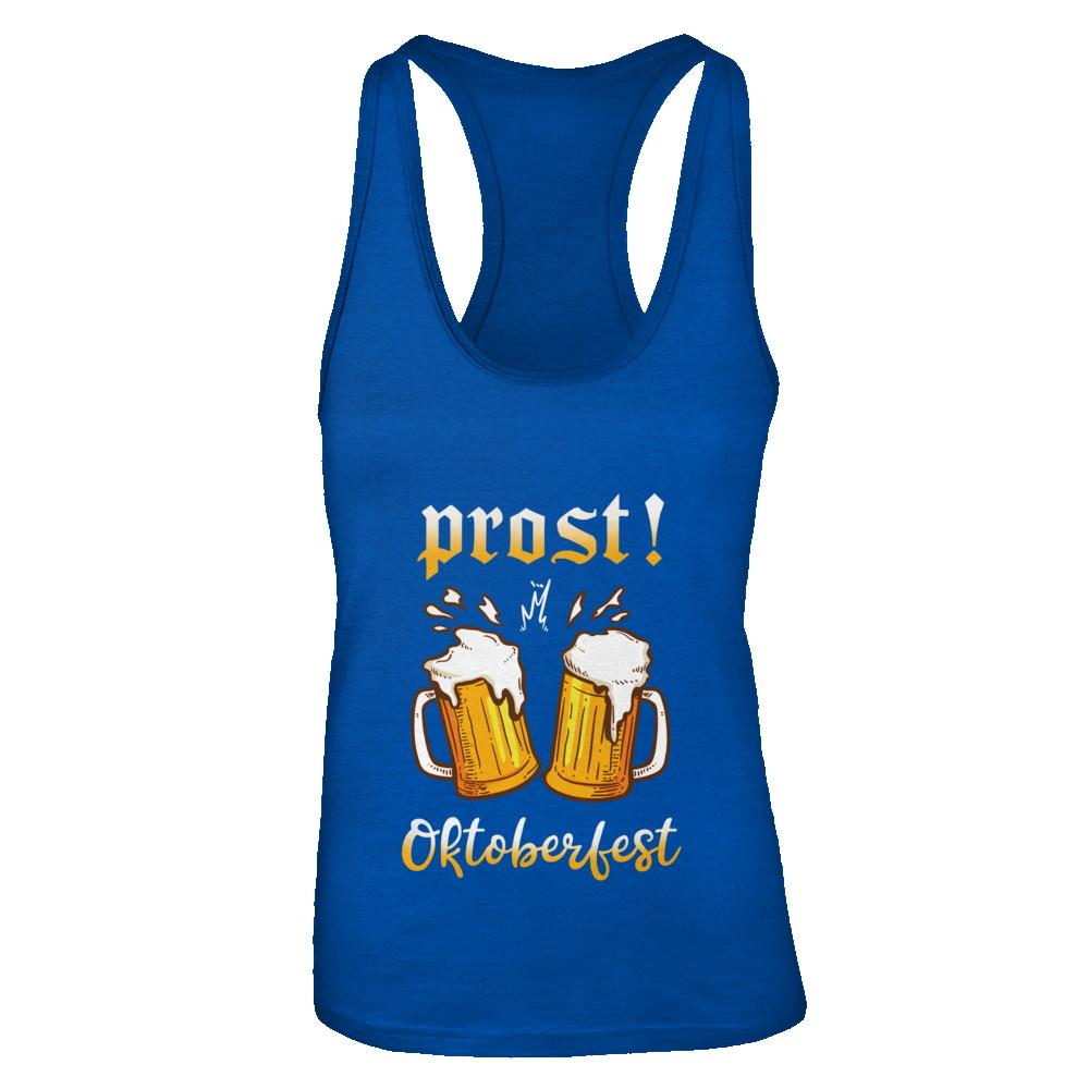 Oktoberfest Prost Cheers In German Drinking Beer 2021-T-Shirt & Tank Top-Women's Ideal Racerback Tank-Royal