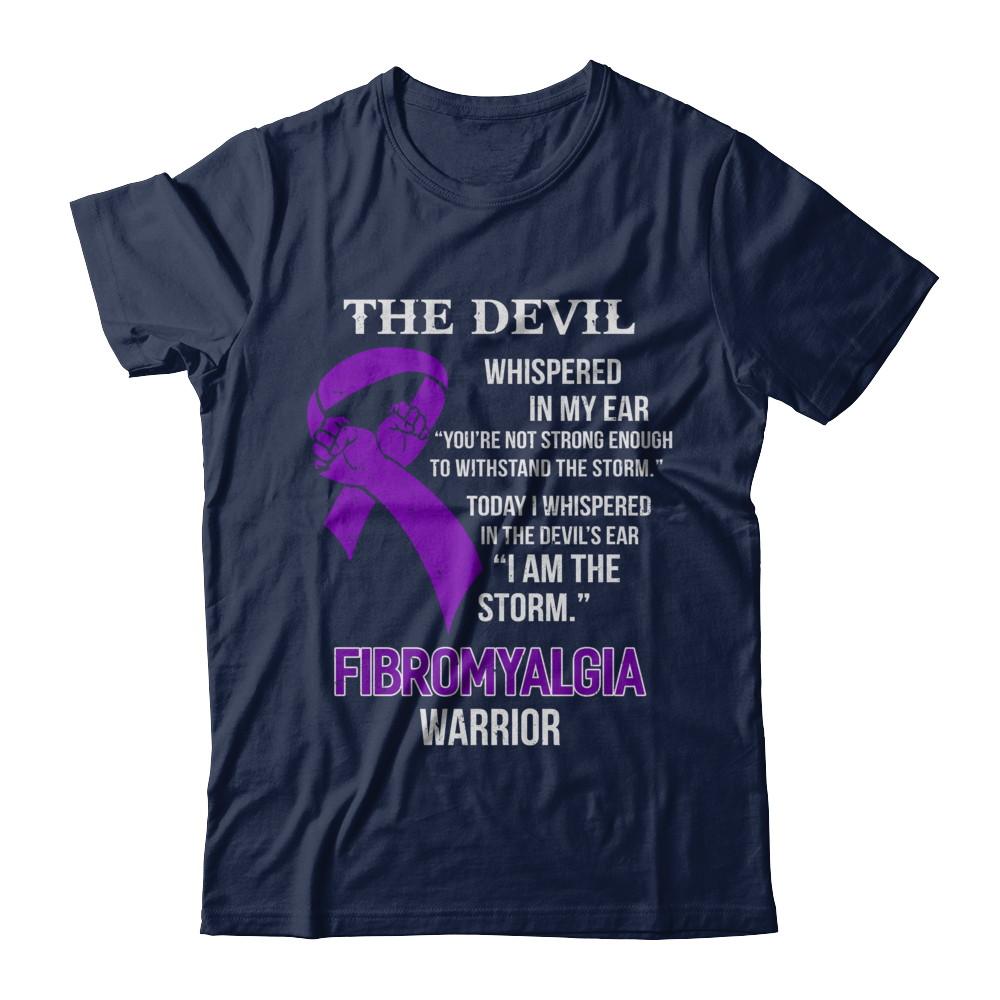 I Am The Storm Support Fibromyalgia Awareness Warrior Gift-T-Shirt & Hoodie-Classic T-Shirt-Navy