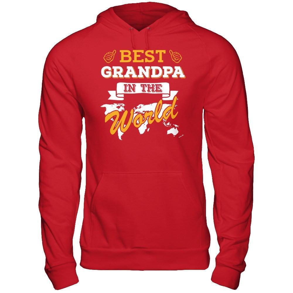 Best Grandpa In The World-T-Shirt & Hoodie-Pullover Hoodie-Red