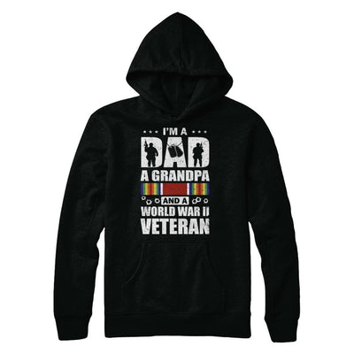 A Dad A Grandpa And A World War II Veteran Fathers Day-T-Shirt & Hoodie-Pullover Hoodie-Black