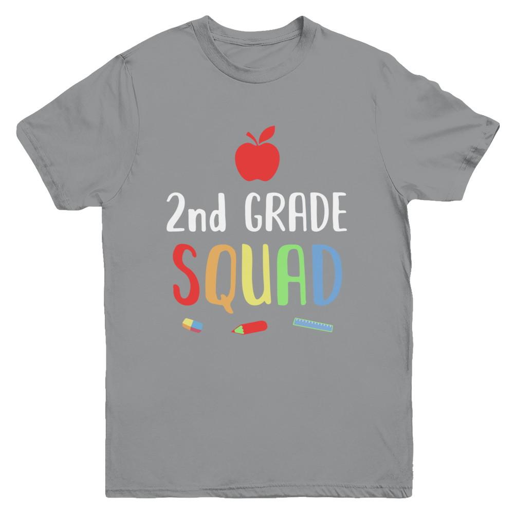 2nd Grade Squad Back To School Teacher Second Grade Youth-Youth Shirt-Youth T-Shirt-Sport Grey
