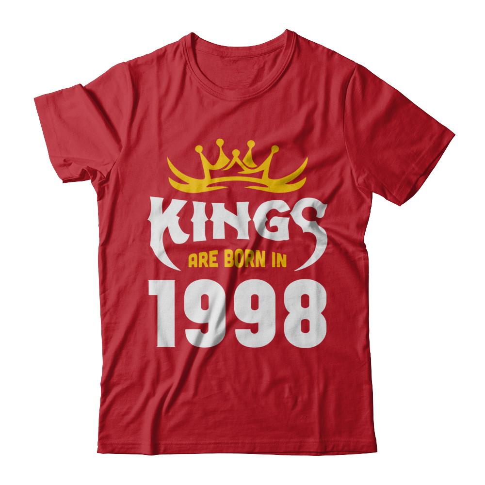 Kings Are Born In 1998 Birthday Gift-T-Shirt & Hoodie-Classic T-Shirt-Red