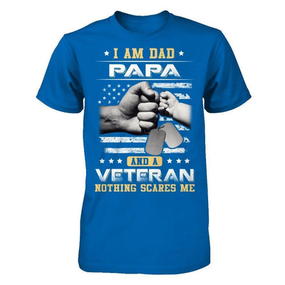 I'm A Dad Papa And A Veteran Nothing Scares Me-T-Shirt & Hoodie-Classic T-Shirt-Royal
