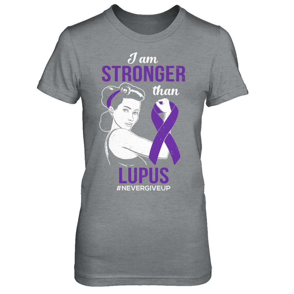 I Am Stronger Than Lupus Awareness Support-T-Shirt & Hoodie-Women's T-Shirt-Sport Grey