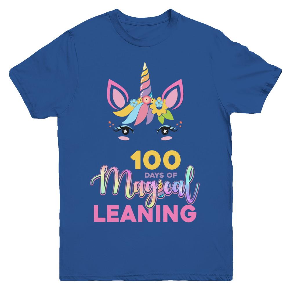 100 Days Of Magical Leaning School Unicorn Girl Gift Youth-Youth Shirt-Youth T-Shirt-Royal