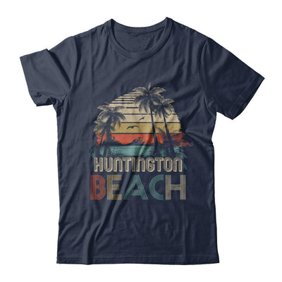 Vintage Summer Huntington Beach California-T-Shirt & Hoodie-Classic T-Shirt-Navy