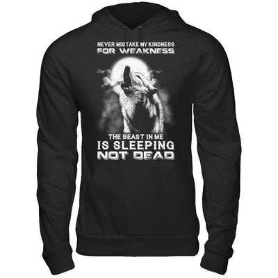 The Wolves The Beast In Me Is Sleeping Not Dead-T-Shirt & Hoodie-Pullover Hoodie-Black