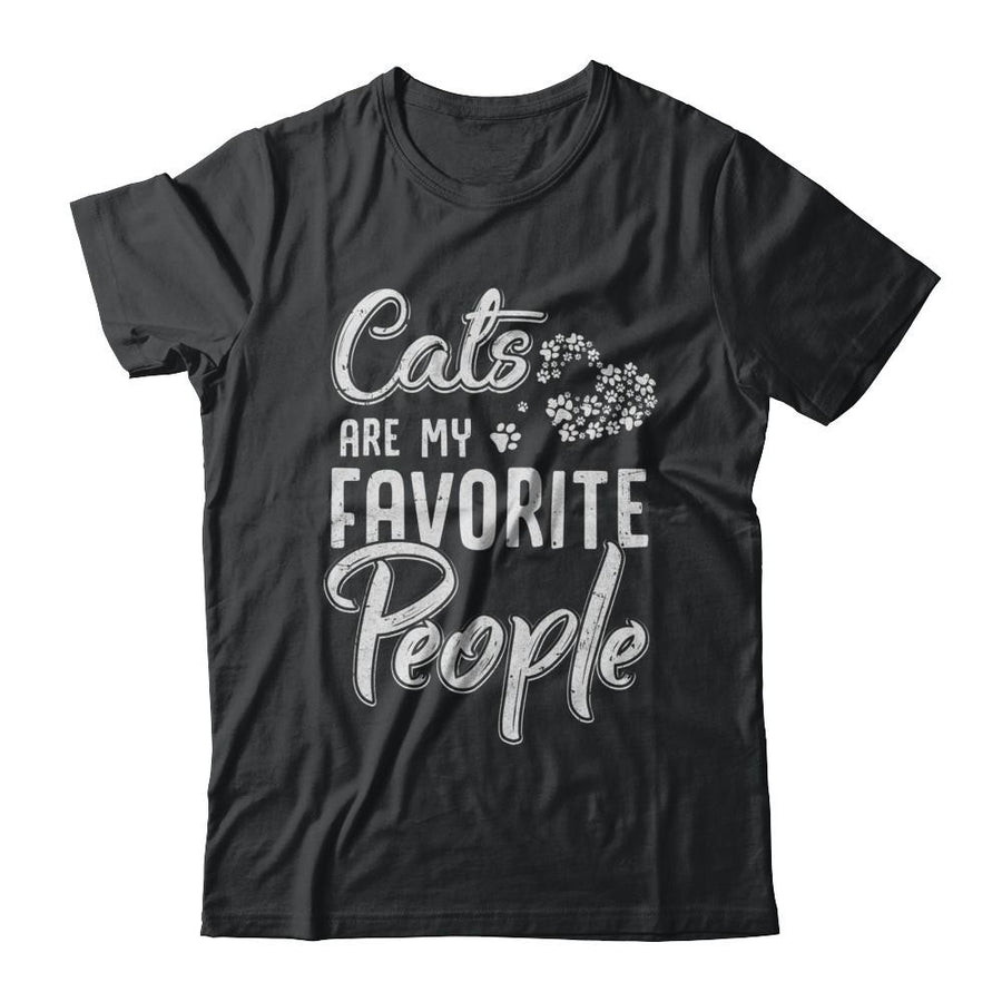 Cats Are My Favorite People Cat Lovers-T-Shirt & Hoodie-Classic T-Shirt-Black