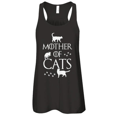 Mother Of Cats For Cat Lovers-T-Shirt & Tank Top-Women's Flowy Racerback Tank-Black
