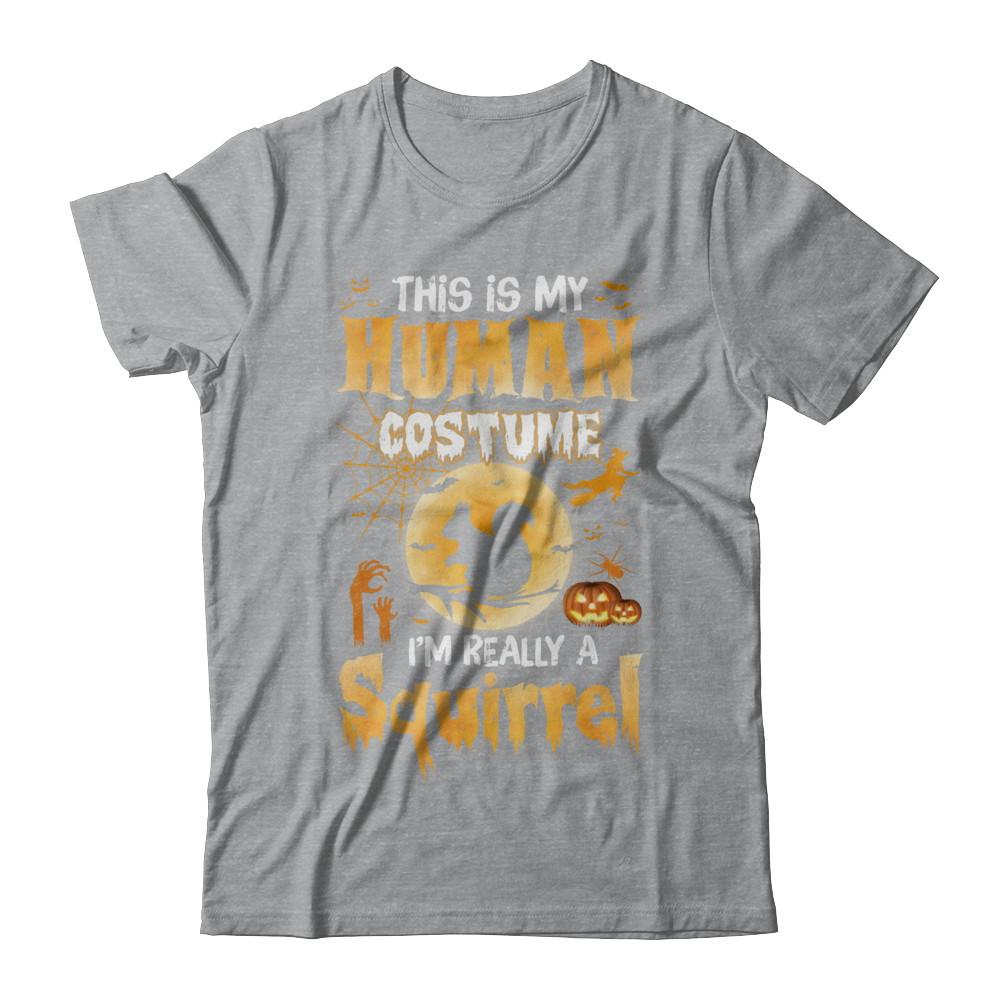 Funny Squirrel Human Costume Halloween-T-Shirt & Hoodie-Classic T-Shirt-Sport Grey
