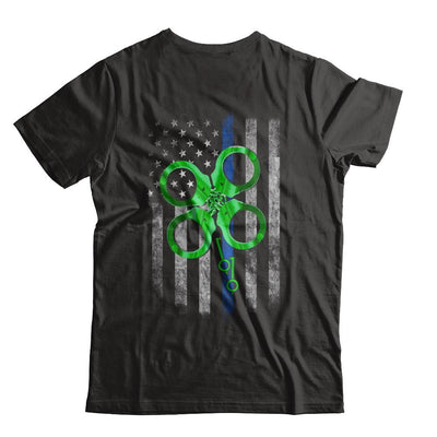 Thin Blue Line Happy St Patrick's Day Clover Police-T-Shirt & Hoodie-Premium T-Shirt-Black
