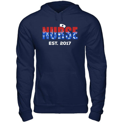 Nurses Est 2017 Graduation-T-Shirt & Hoodie-Pullover Hoodie-Navy