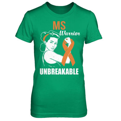 MS Warrior Unbreakable Multiple Sclerosis Awareness-T-Shirt & Hoodie-Women's T-Shirt-Irish Green