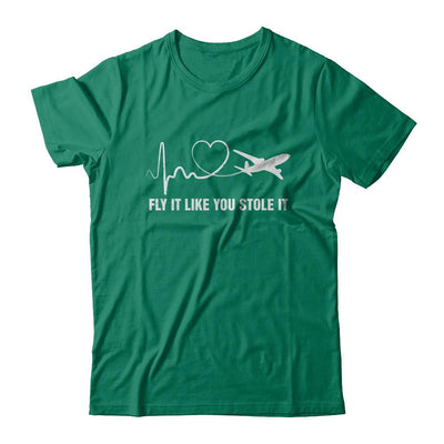 Airplane Planes Heartbeat Fly It Like You Stole It-T-Shirt & Hoodie-Classic T-Shirt-Kelly Green
