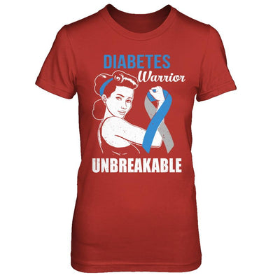 Diabetes Warrior Unbreakable Diabetes Awareness-T-Shirt & Hoodie-Women's T-Shirt-Red