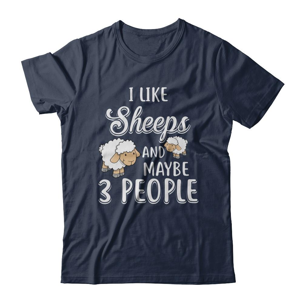 I Like Sheeps And Maybe 3 People-T-Shirt & Hoodie-Classic T-Shirt-Navy