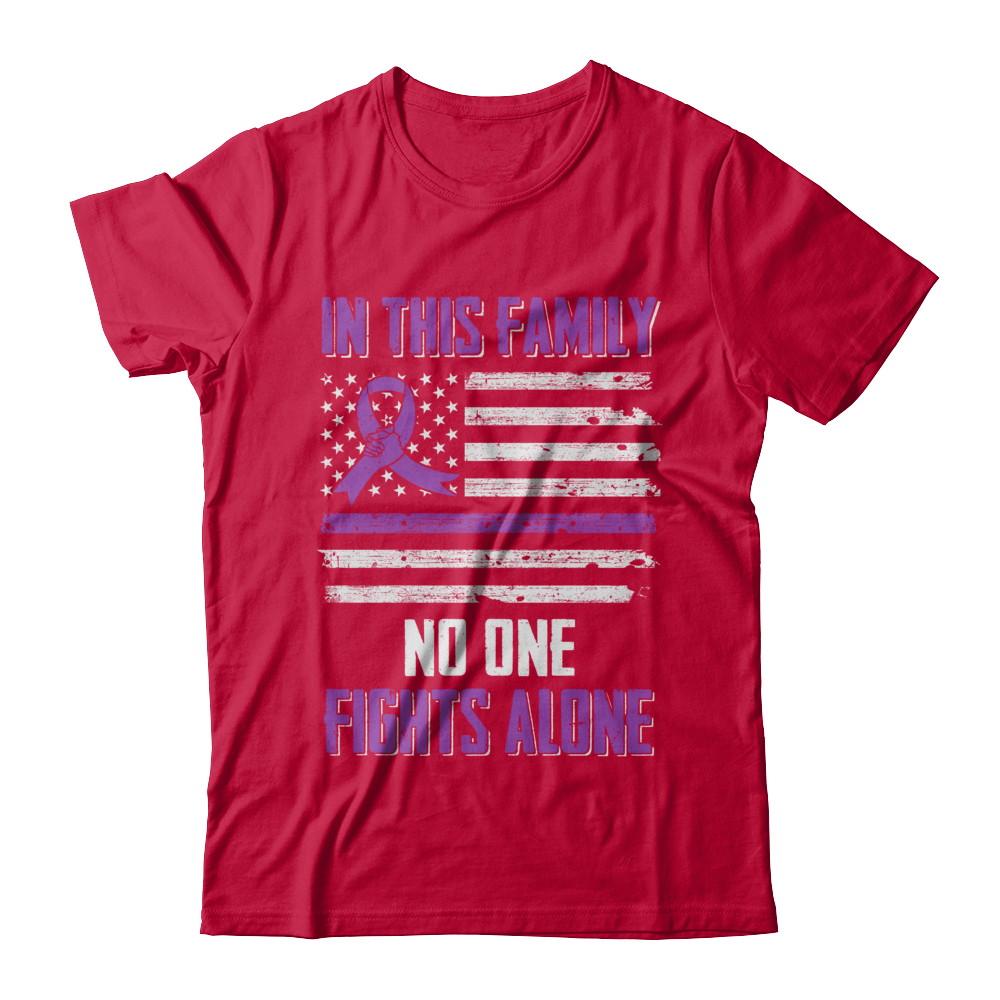 In This Family No One Fights Alone Pancreatic Cancer-T-Shirt & Hoodie-Classic T-Shirt-Red