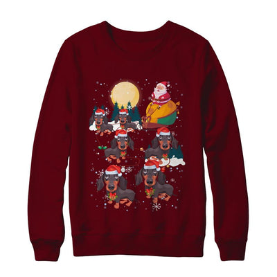 Dog Reindeer Dachshund Christmas Gift-T-Shirt & Sweatshirt-Crewneck Sweatshirt-Maroon