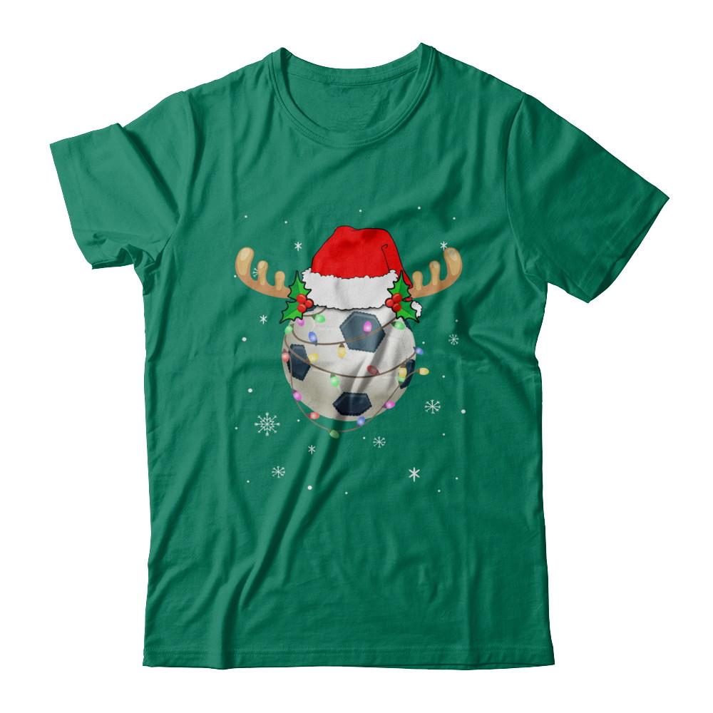Santa Hat Soccer Reindeer Christmas Gifts-T-Shirt & Sweatshirt-Classic T-Shirt-Kelly Green
