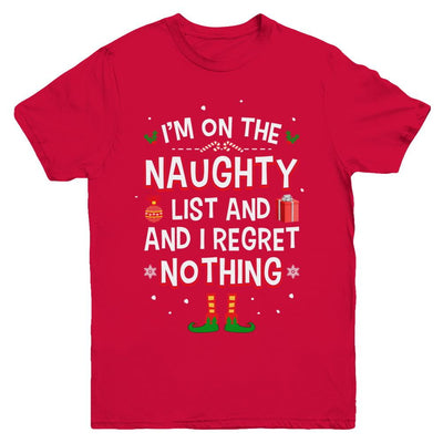 I'm On The Naughty List Funny Christmas Youth-Youth Shirt-Youth T-Shirt-Red