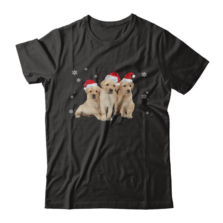 Funny Yellow Labrador Puppies Christmas Dog Gift-T-Shirt & Hoodie-Premium T-Shirt-Black