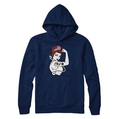Nursing Strong Woman Cna Strong Nurse 4Th Of July-T-Shirt & Hoodie-Pullover Hoodie-Navy