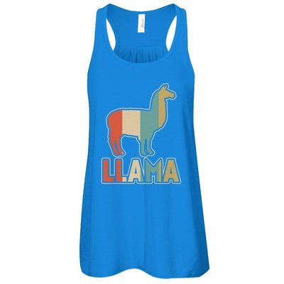 Classic Vintage Retro Style Llama-T-Shirt & Tank Top-Women's Flowy Racerback Tank-True Royal