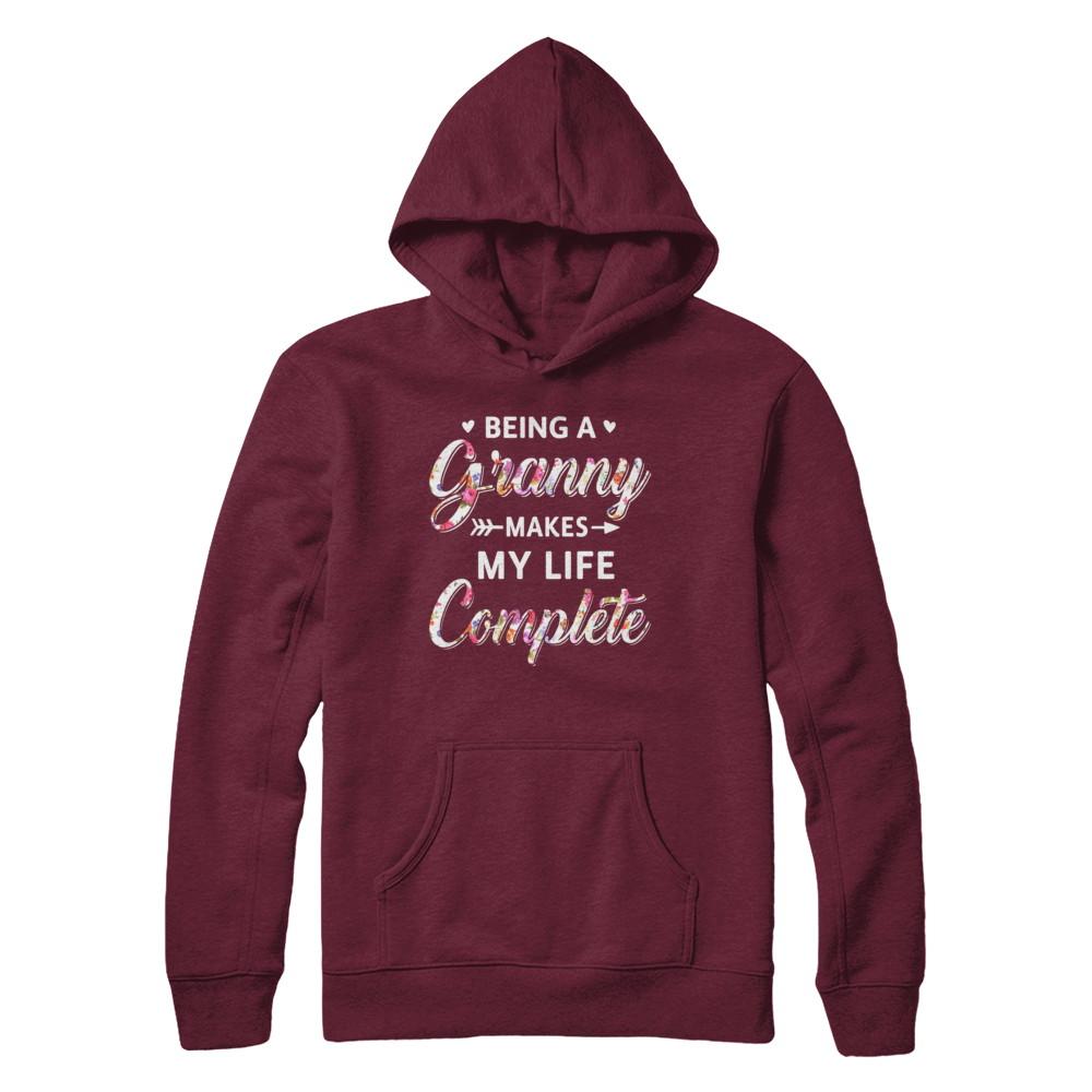 Being A Granny Makes My Life Complete Mothers Day-T-Shirt & Hoodie-Pullover Hoodie-Maroon