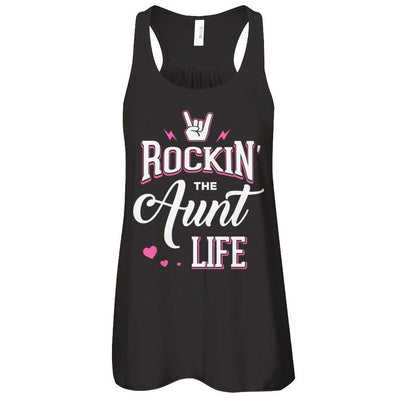 Rockin' The Aunt Life-T-Shirt & Tank Top-Women's Flowy Racerback Tank-Black