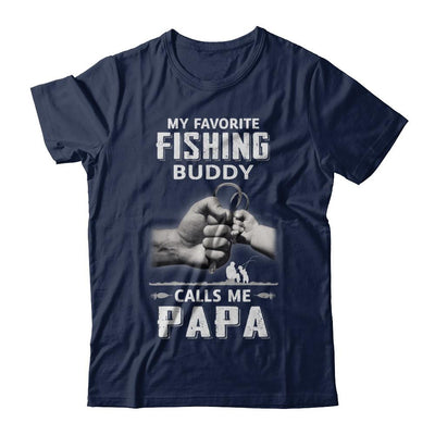 My Favorite Fishing Buddy Calls Me Papa Fish Fathers Day-T-Shirt & Hoodie-Classic T-Shirt-Navy