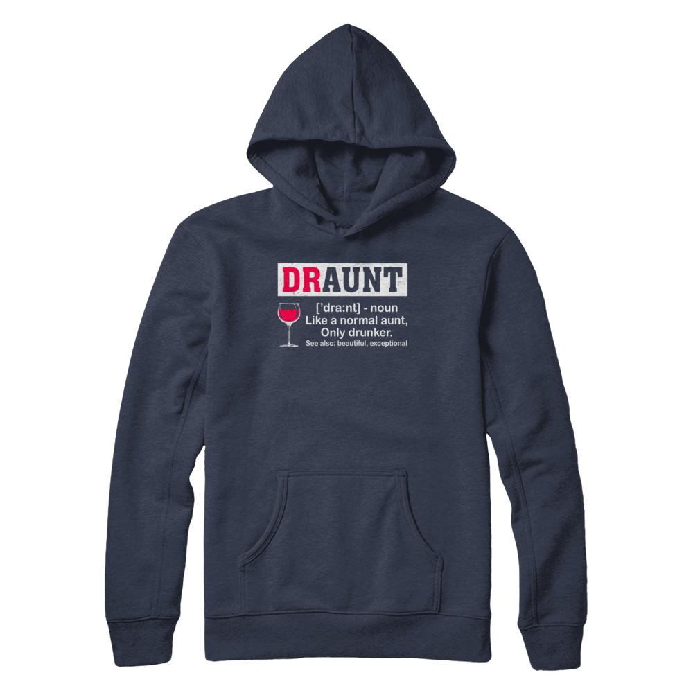 Funny Drunk Aunt Definition Drink Wine Lover-T-Shirt & Hoodie-Pullover Hoodie-Navy
