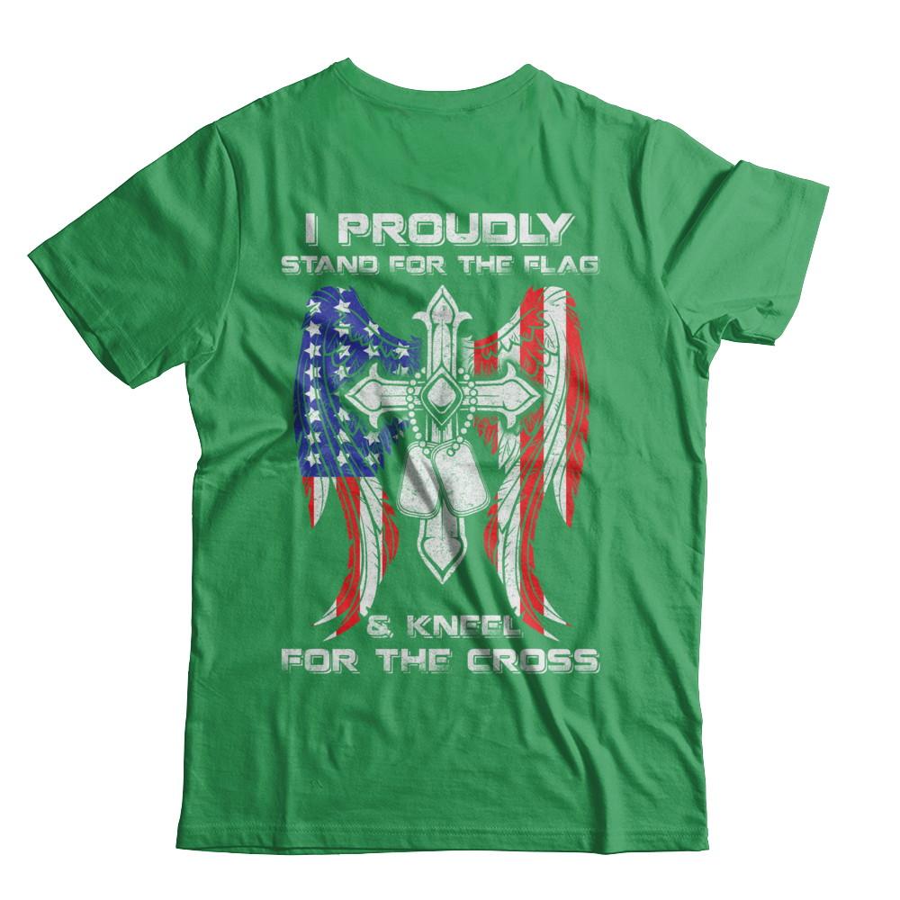 Veteran I Proudly Stand For The Flag Kneel For The Cross-T-Shirt & Hoodie-Premium T-Shirt-Kelly Green