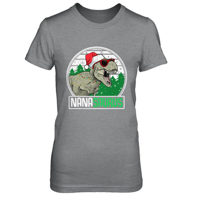 Nanasaurus Nana Dinosaur T-Rex Family Christmas-T-Shirt & Sweatshirt-Women's T-Shirt-Sport Grey