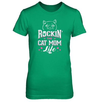 Rocking The Cat Mom Life-T-Shirt & Tank Top-Women's T-Shirt-Irish Green