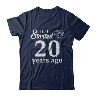 20Th Wedding Anniversary Married Couples 2001 Husband Wife-T-Shirt & Hoodie-Classic T-Shirt-Navy