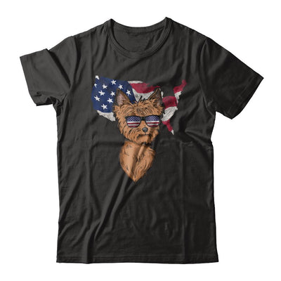 Funny Patriot Yorkie Dog 4Th Of July American Flag-T-Shirt & Hoodie-Classic T-Shirt-Black
