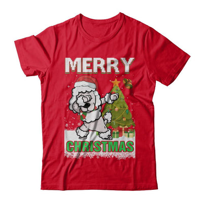 Cute Poodle Claus Merry Christmas Ugly Sweater-T-Shirt & Sweatshirt-Premium T-Shirt-Red