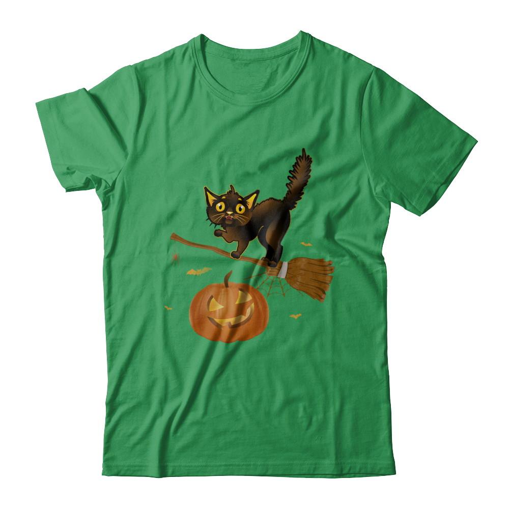 Happy Halloween Cat Pumpkin Gift-T-Shirt & Sweatshirt-Premium T-Shirt-Kelly Green