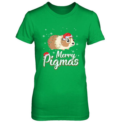 Merry Pigmas Funny Guinea Pig Santa Hat Christmas Gift-T-Shirt & Sweatshirt-Women's T-Shirt-Irish Green