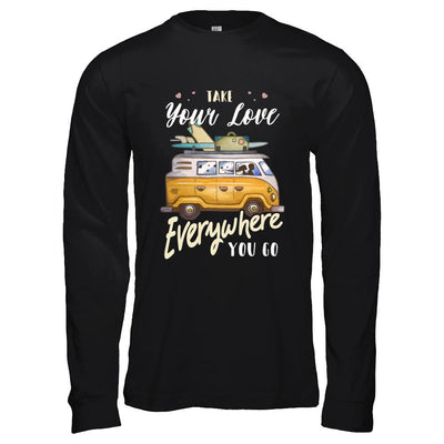 Take Your Love Everywhere You Go Couple-T-Shirt & Hoodie-Long Sleeve T-Shirt-Black