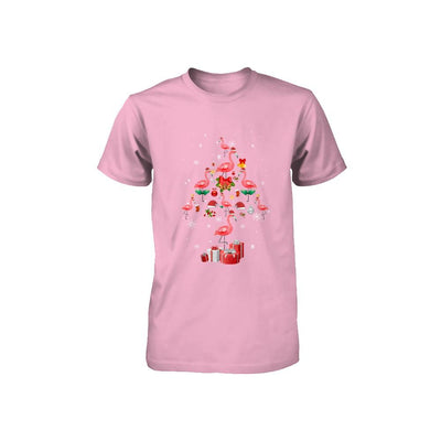 Santa Flamingo Christmas Tree Gift Youth-Youth Shirt-Toddler T-Shirt-Pink