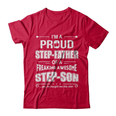 I'm A Proud Step-Father Of Awesome Step-Son Fathers Day-T-Shirt & Hoodie-Classic T-Shirt-Red