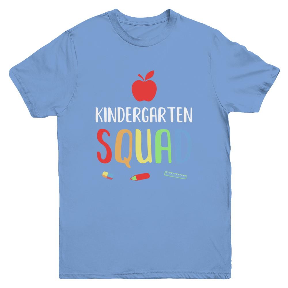 Kindergarten Squad Back To School Teacher Gift Youth-Youth Shirt-Youth T-Shirt-Carolina Blue