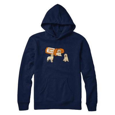 Retrievers Labrador Golden Happy Pills-T-Shirt & Hoodie-Pullover Hoodie-Navy