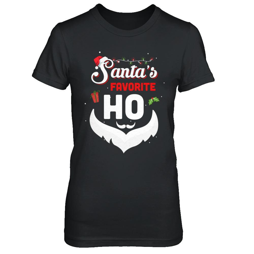 Santa's Favorite Ho Funny Christmas Gift-T-Shirt & Sweatshirt-Women's T-Shirt-Black